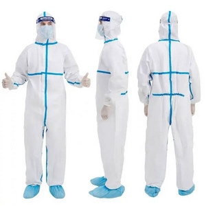 Nonwoven coverall workwear  Waterproof Microporous medic ppe Type 5 6 Protective Coverall Medical 65Gsm disposable coveralls