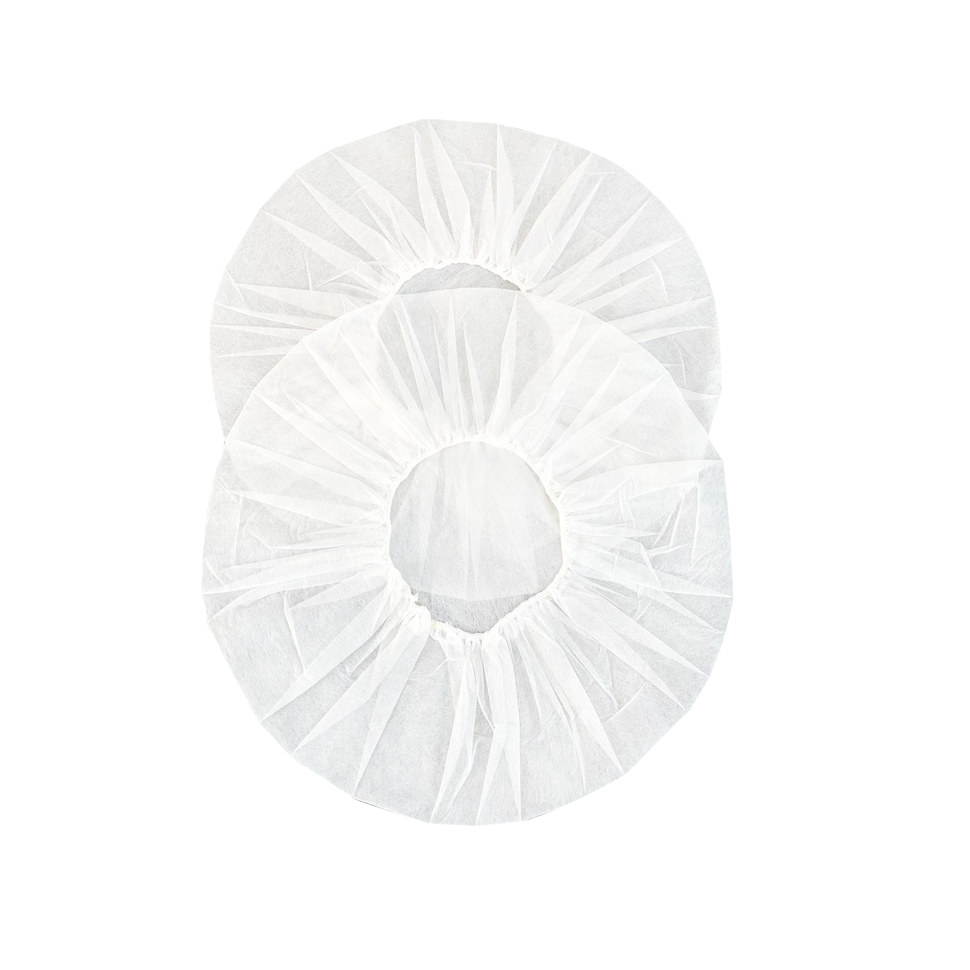 Disposable non-woven white  bouffant caps for laboratory use in hospital factories, directly sold by manufacturers