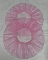 Disposable non-woven pink bouffant caps for laboratory use in hospital factories, directly sold by manufacturers