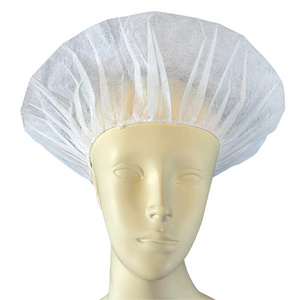 Disposable non-woven white  bouffant caps for laboratory use in hospital factories, directly sold by manufacturers