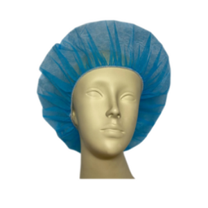 Disposable non-woven blue bouffant caps for laboratory use in hospital factories, directly sold by manufacturers