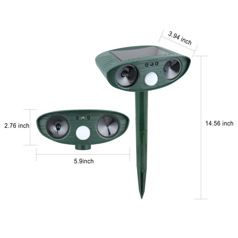 Hot Selling Home Garden Custom Birds Repellent Outdoor Weatherproof Solar Ultrasonic Animal Repeller