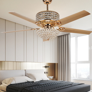 China new products Modern Luxury Fancy Crystal Lights Living Room Silent Invisible Ceiling Fan