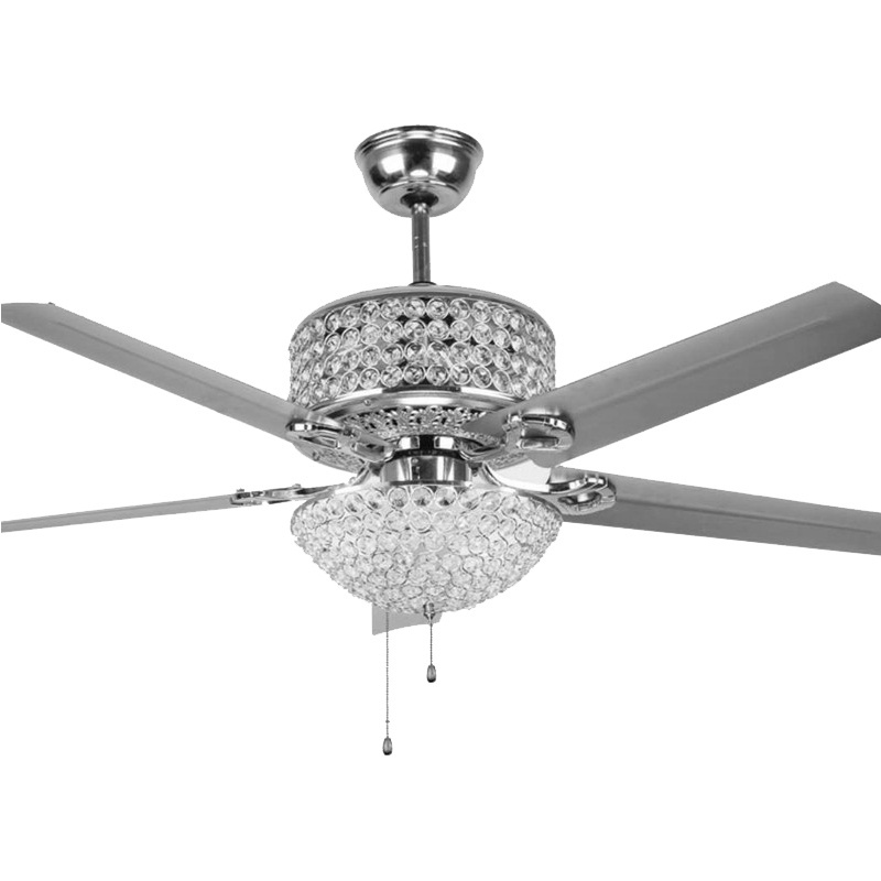 China new products Modern Luxury Fancy Crystal Lights Living Room Silent Invisible Ceiling Fan