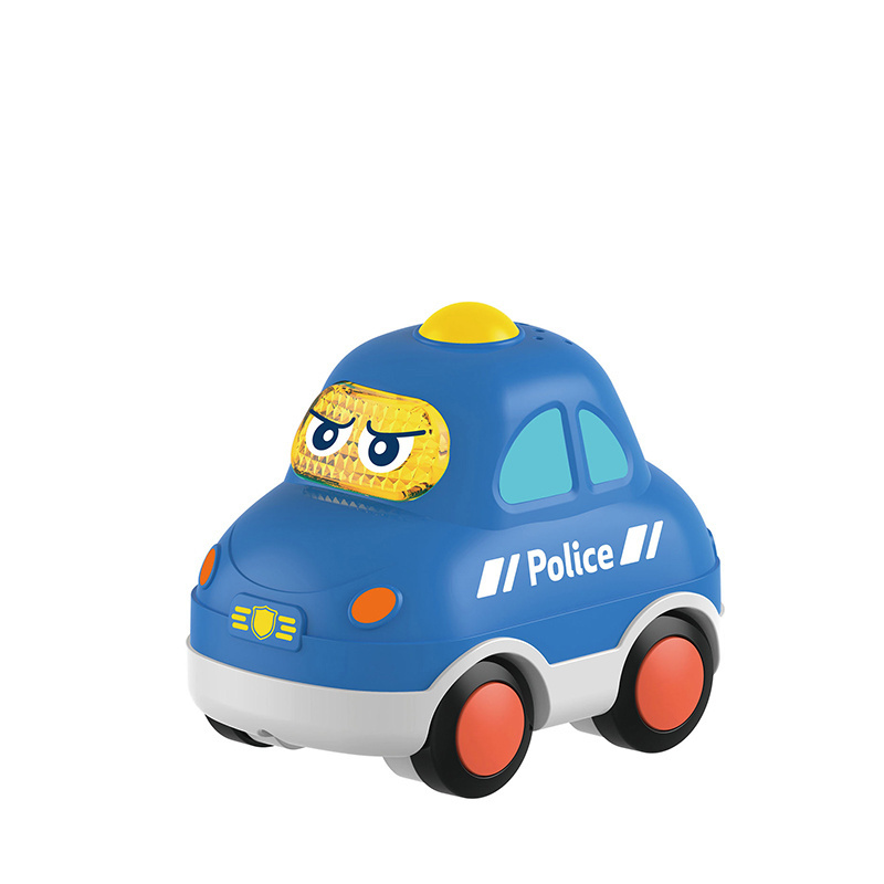 HUANGER free wheel  plastic police  toys car for baby and children with music and light