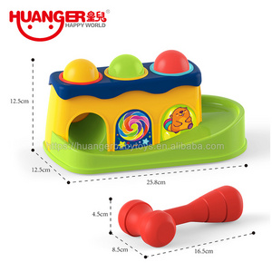 Huanger Knock Color Ball Toy Piling Platform Plastic Hammer Educational Hammer Knock Color Ball Toy Hammer And Ball Drop Toys