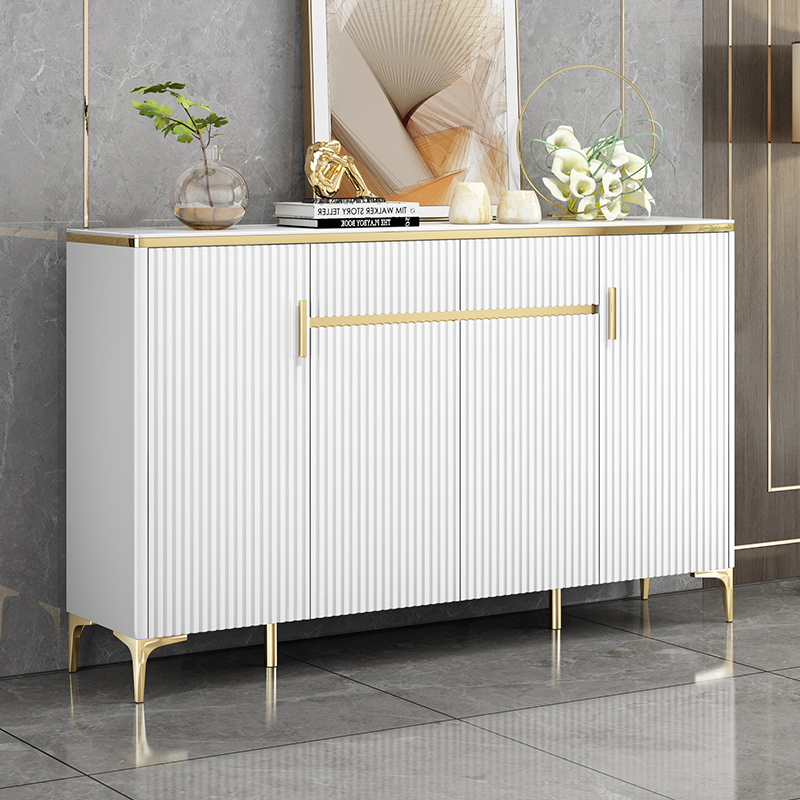 Factory customizable luxury paint shoe rack cabinet white gold high quality expandable clothes stands shoe racks in living room