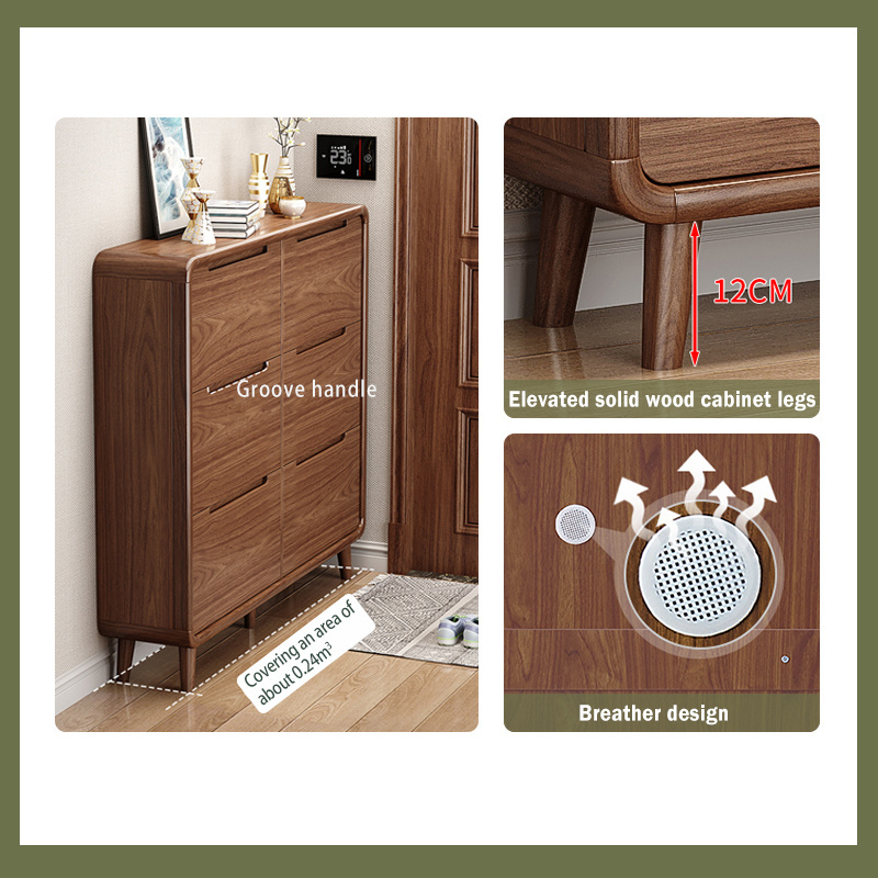 Custom Luxury Mdf  Wooden Modern Design Furniture Thin Entrance Tipping Bucket Chinese Storage Shoes Rack Cabinet