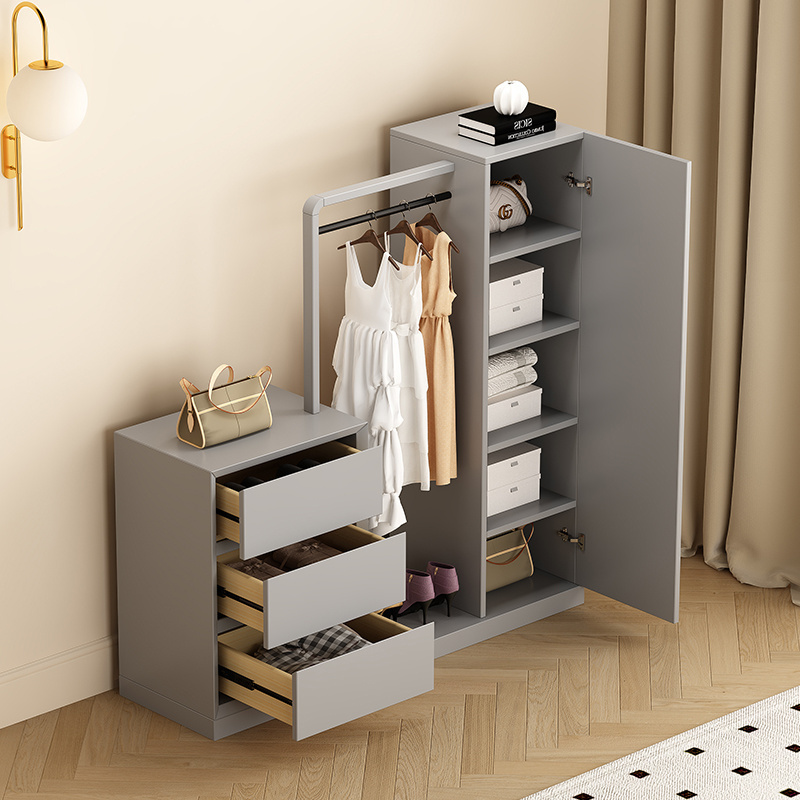 Modern Grey Living Room Furniture Coat Rack With Drawers And Mirror Hallstand Clothes Tree Factory