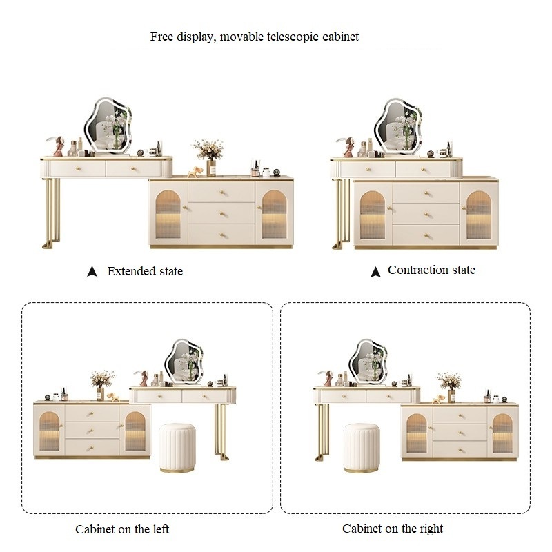 classic european wood panel french girls corner modern vanity makeup desk light bulb mirror dressing table