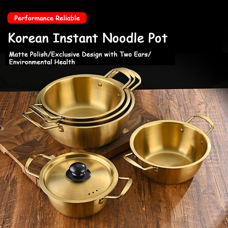 Korean stainless steel ramen instant noodle small boiling soup pot for induction cooker cooking