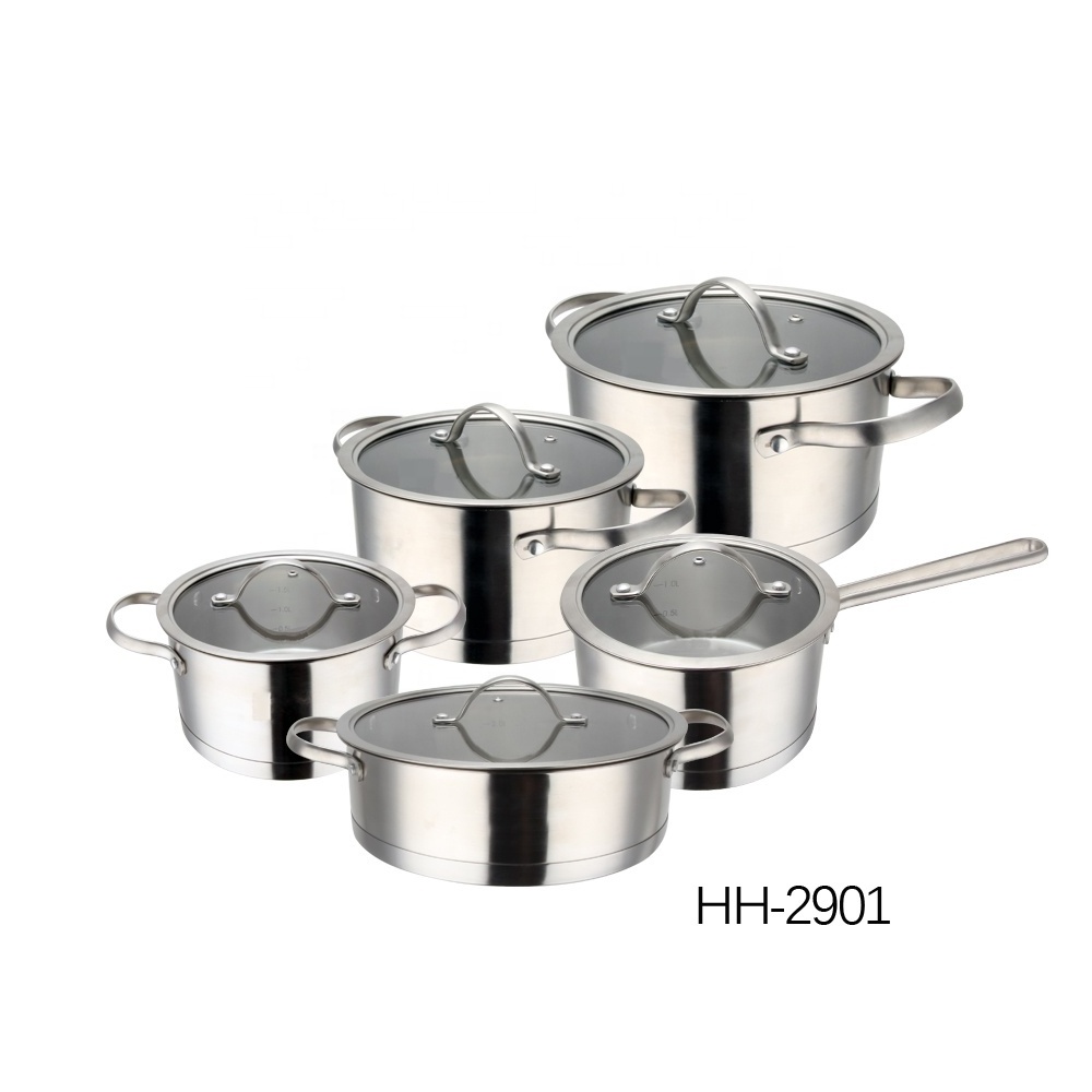 10pcs stainless steel pot 201 304 material capsulated induction bottom cocotte casserole