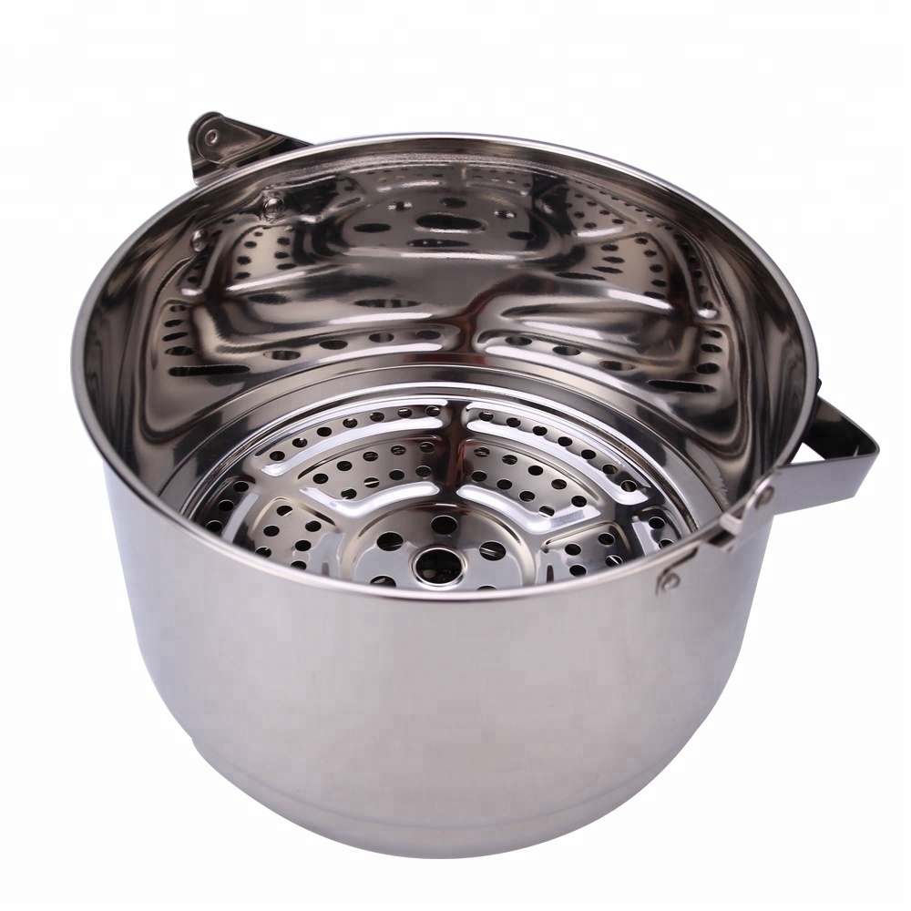 Korean food stainless steel steamer bucket 24cm stainless steel pot steamers basket for cooking