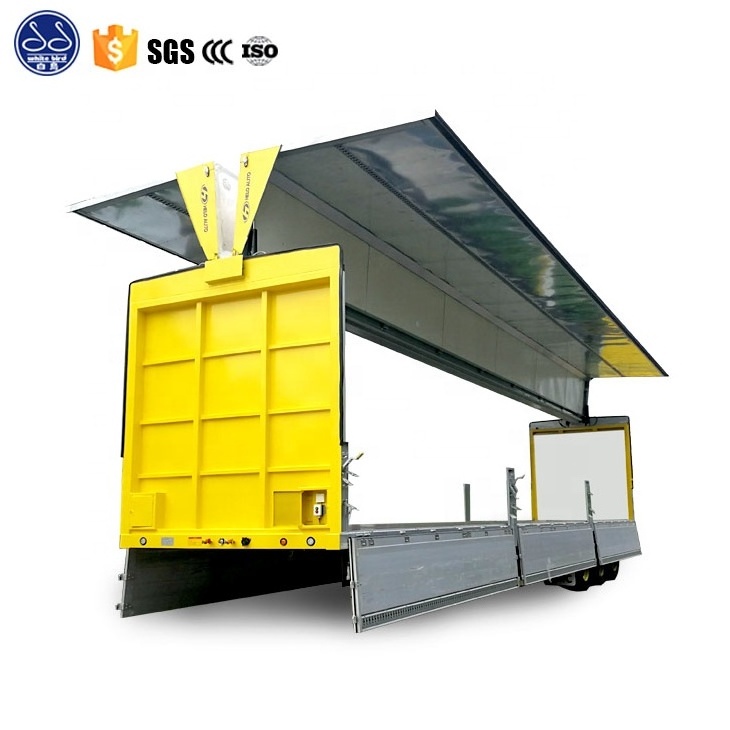 wing opening dry cargo truck box diesel fuel type wing opening container truck box van