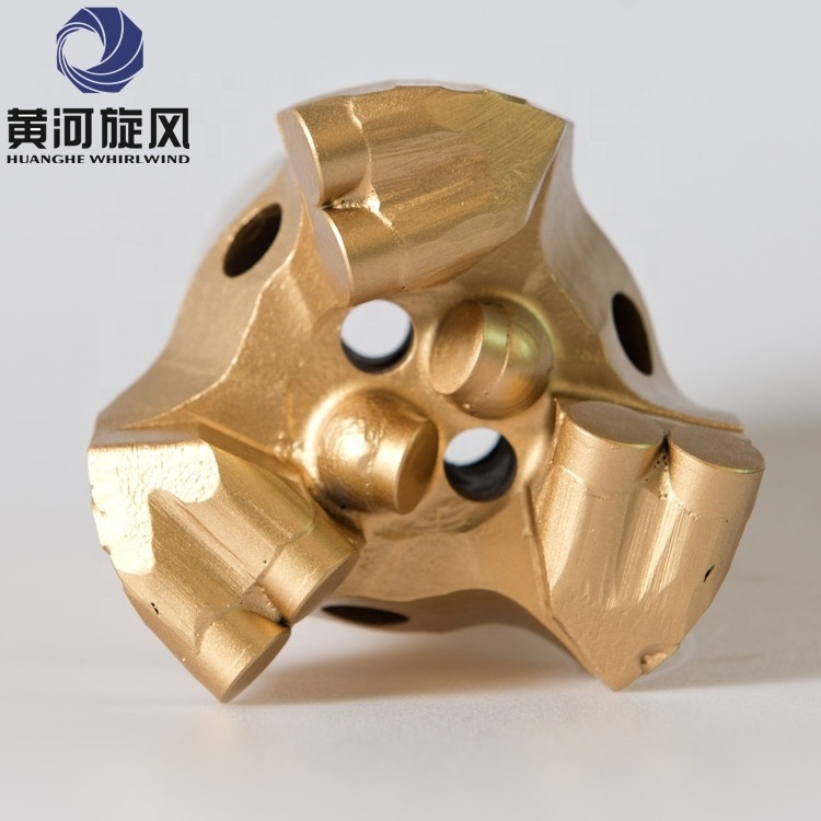 Water welll drill drag bit Female thread 3 wings 75mm PDC concave drill bit PDC Concave coreless Bit