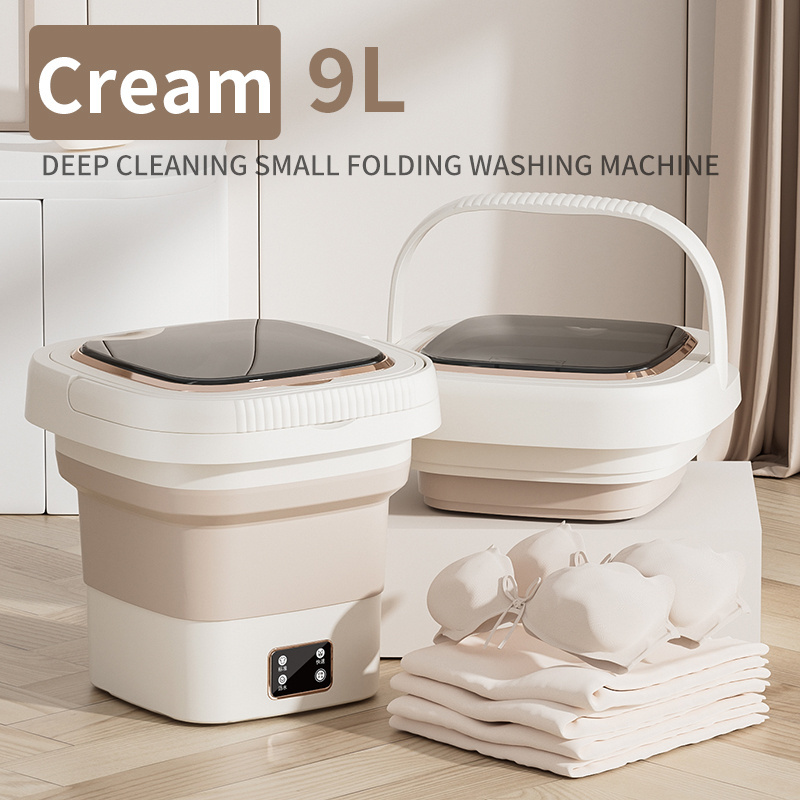 New Popular Portable Foldable single tub washing machine 9L Underwear Socks Mini Folding Washing Machine with Dryer