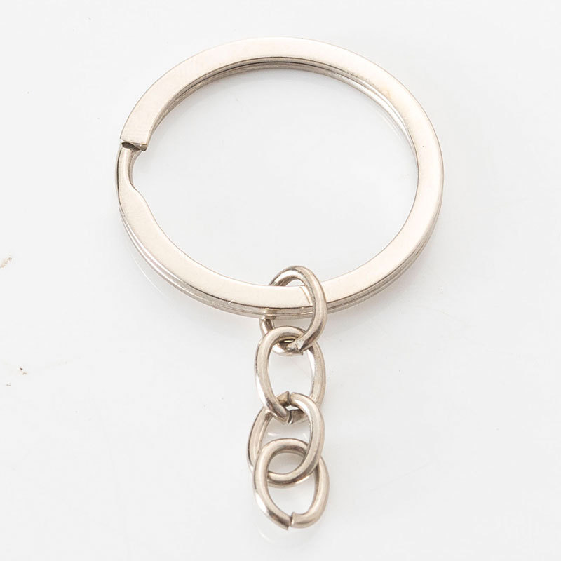 Wholesale Nickel Free Metal keychain 25mm Flat Key Ring Glossy Round Ring Keychain for DIY Jewelry Accessory