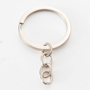 Wholesale Nickel Free Metal keychain 25mm Flat Key Ring Glossy Round Ring Keychain for DIY Jewelry Accessory