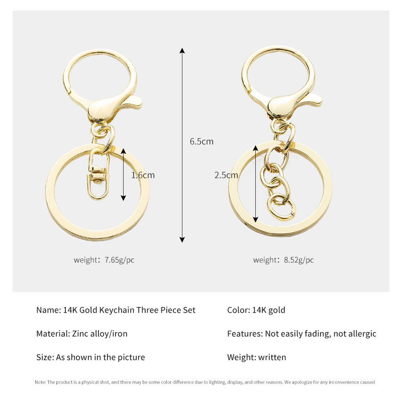 Lobster Claw Clasp Keychain Lobster Trigger Swivel Clasps Hook Key Ring Loop Key Holders with Flat Split Ring