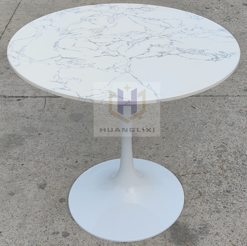 New Modern Wholesale Dining Room White Round Metal Steel Tulip Table Base For Marble Top