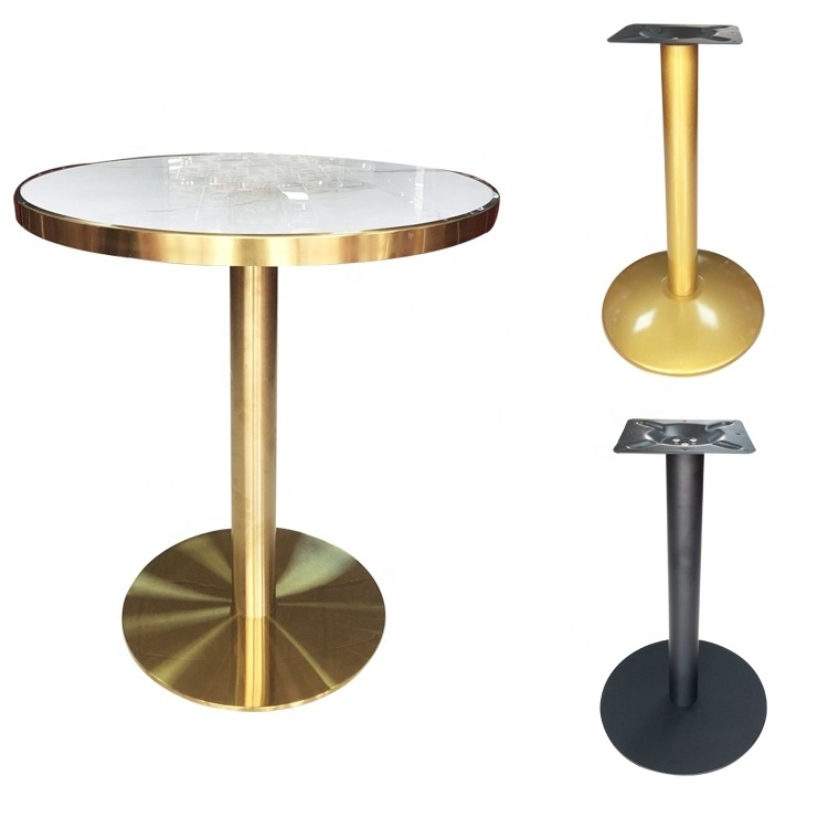 Commercial Contract Stainless steel adjustable feet outdoor table base round metal dining table legs