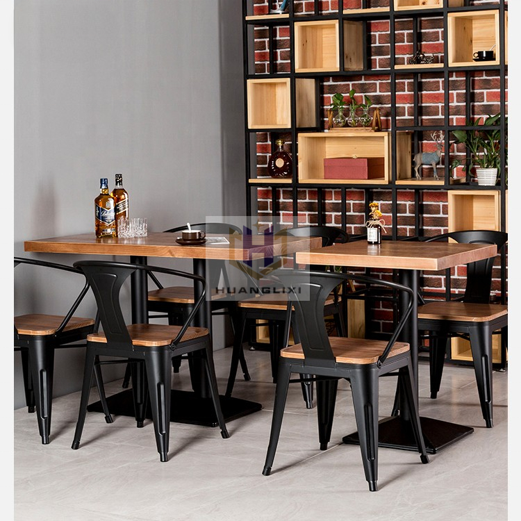 furniture factory made restaurant coffee fast food cafe Industrial metal plastic wood table and chair