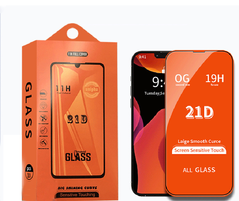 2023 New Mobile Phone Full Glue 9H HD 21D Tempered Glass Screen Protector Film For iPhone 11 12 13 14 Pro Max