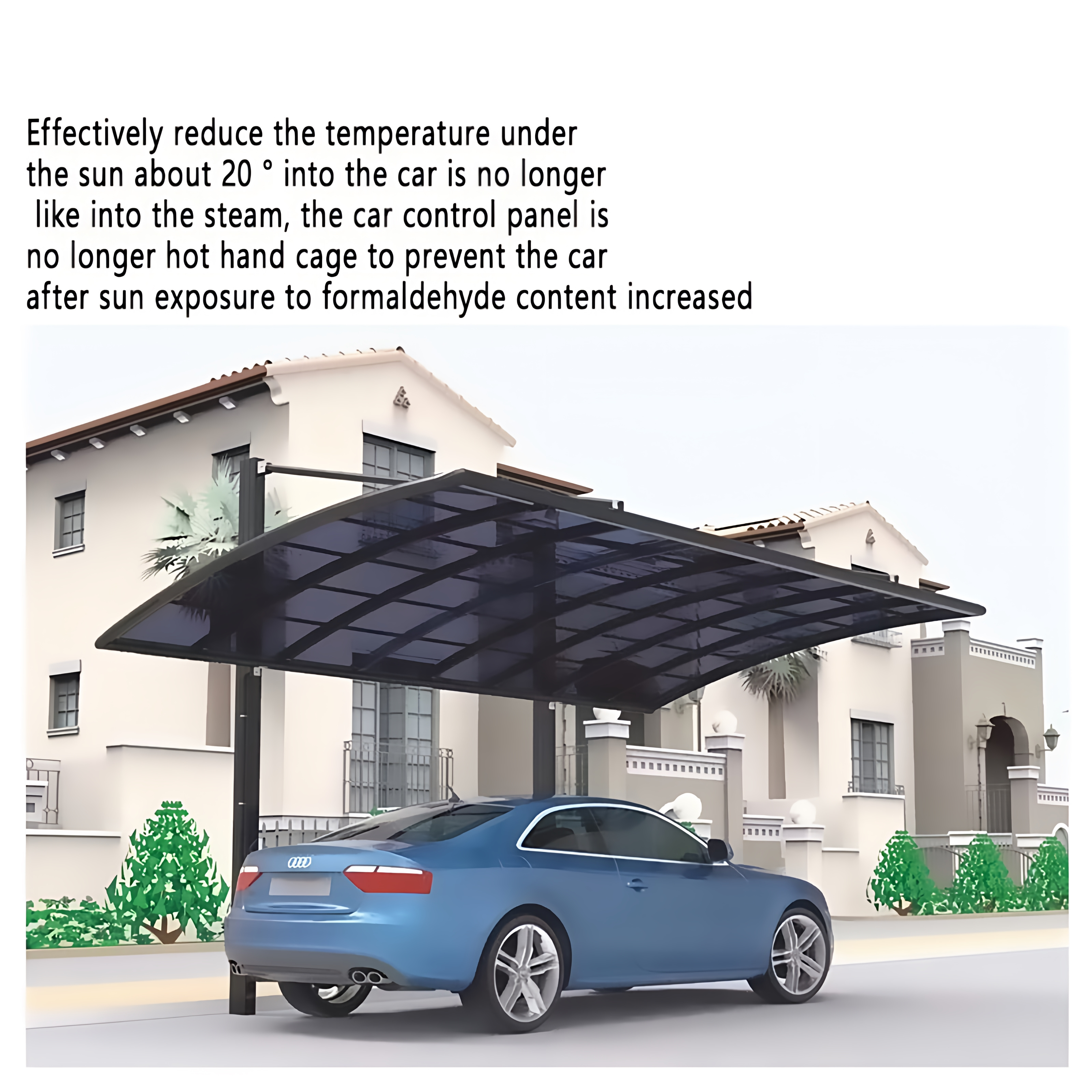 Professional Factory Newest Double Metal Modern Carport Awning Stylish Car Gazebo