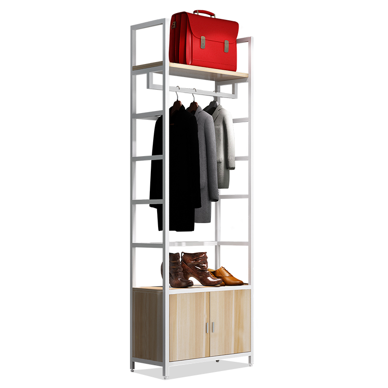 Wholesale Wood Boutique Hanging Clothing Display Racks with Shelves for Cloth Shops