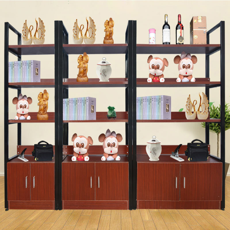 5 Tier Industrial Bookshelf with cabinets Standing Storage Shelf Display Shelving Units for Living Room Bedroom