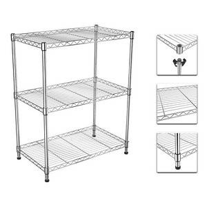 3-Tier Wire Shelving Unit Metal Storage Rack Kitchen Storage Cabinet Shelf Organizer