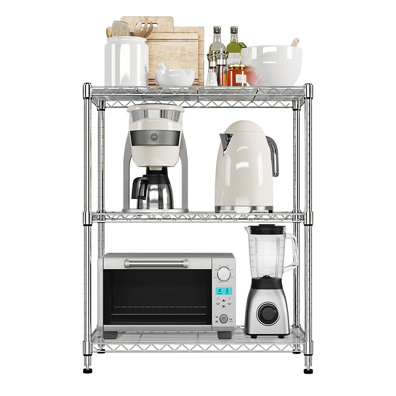 3-Tier Wire Shelving Unit Metal Storage Rack Kitchen Storage Cabinet Shelf Organizer