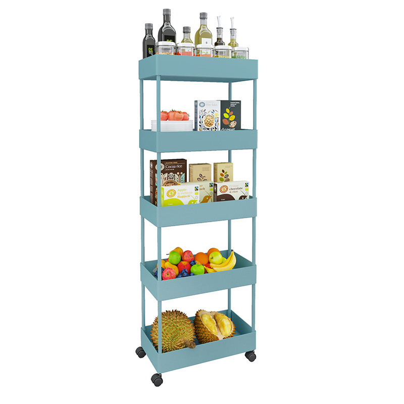 Slide Out Storage Tower Mobile Shelf Slim Rolling Laundry Utility Kitchen Bathroom Cart Organizer Trolley