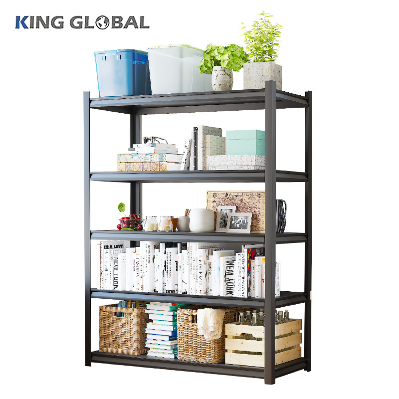 China factory Industrial Bookshelf Double Wide 4-Tier Open Large Bookcase Wood and Metal Bookshelves