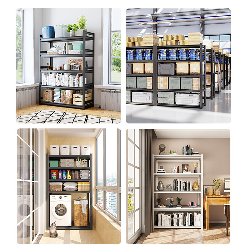 China factory Industrial Bookshelf Double Wide 4-Tier Open Large Bookcase Wood and Metal Bookshelves