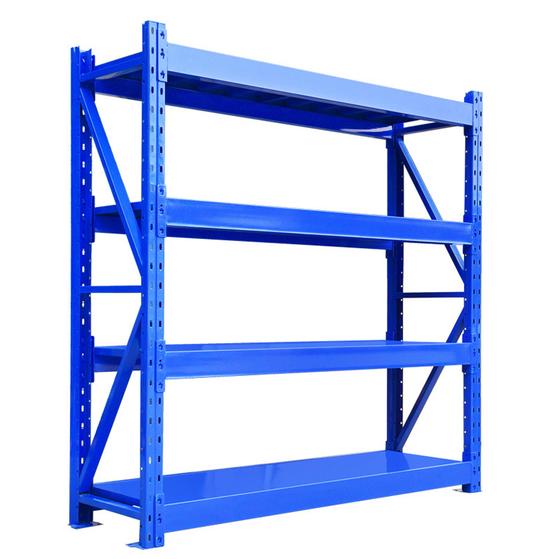 Adjustable 4 Layers racking metal Shelf boltless Mental Steel Stacking Rack&Shelves for Garage Warehouse Storage