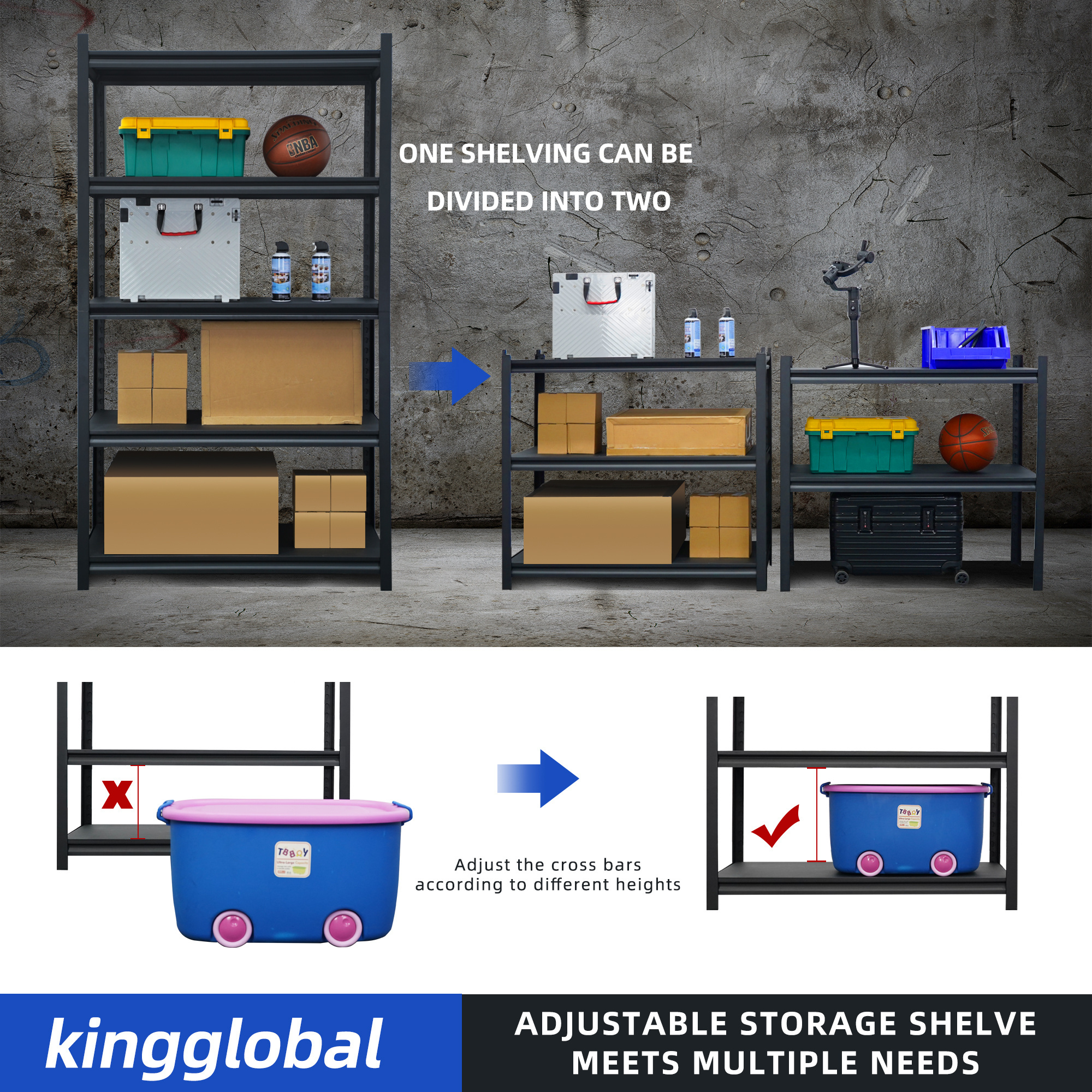 China factory Industrial Bookshelf Double Wide 4-Tier Open Large Bookcase Wood and Metal Bookshelves