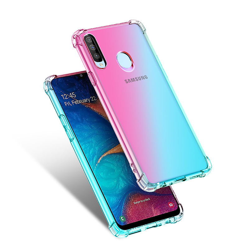 For Samsung Galaxy A20S Shockproof Slim Grip Gradient Color Change Coque Back Phone Case for Samsung Galaxy A20S Case Cover