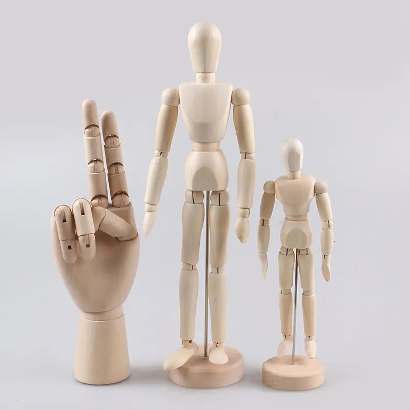 Keep Smiling 12inch Wood Artist Drawing Manikin Articulated Mannequin For Drawing Sketching Painting