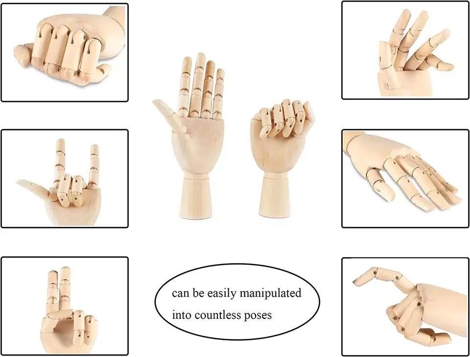 Keep Smiling 10inch Wooden Hand Drawing Sketch Mannequin Model Movable Limbs Human Artist Model