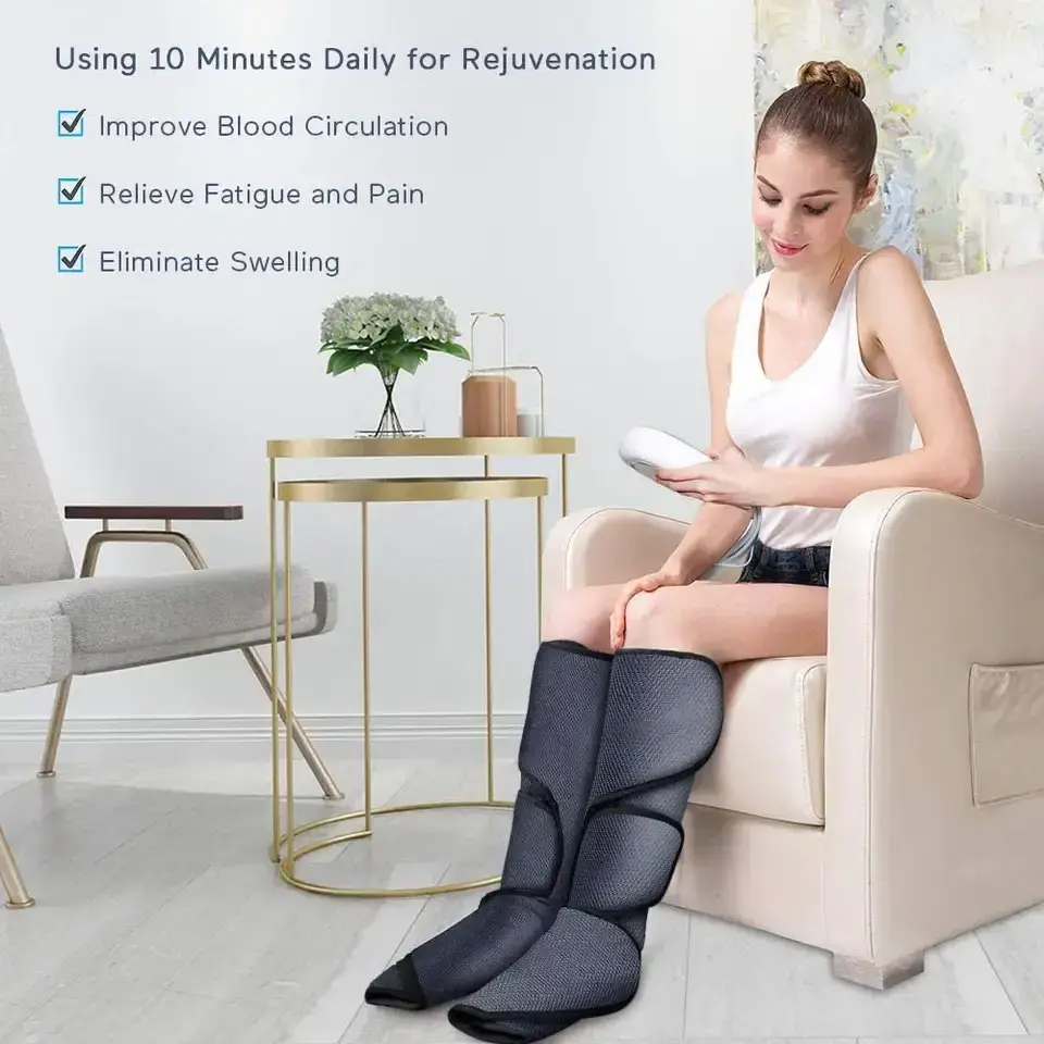 220v biological electromagnetic wave thigh calf foot full leg massager with knee heat