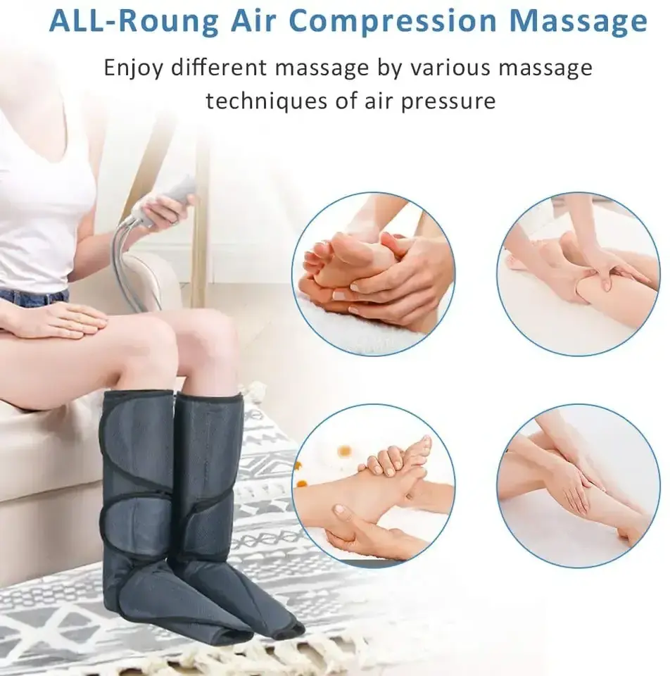 220v biological electromagnetic wave thigh calf foot full leg massager with knee heat