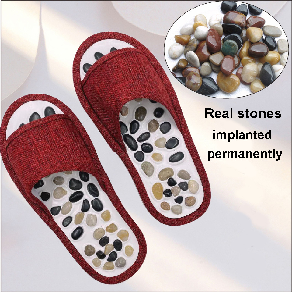 Acupressure Slippers Soles Therapeutic Reflexology Sandals Stone Pebbles Non-slip EVA with Natural Massage Foot Massager Wenzhou