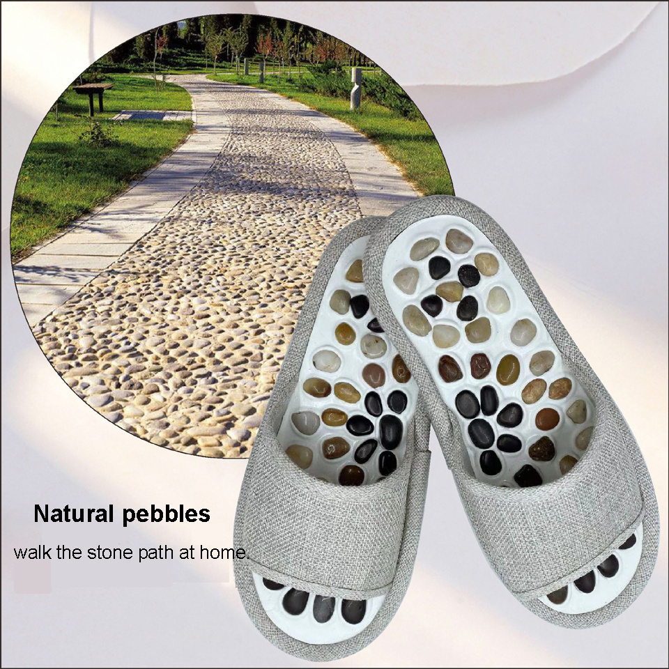 Acupressure Slippers Soles Therapeutic Reflexology Sandals Stone Pebbles Non-slip EVA with Natural Massage Foot Massager Wenzhou