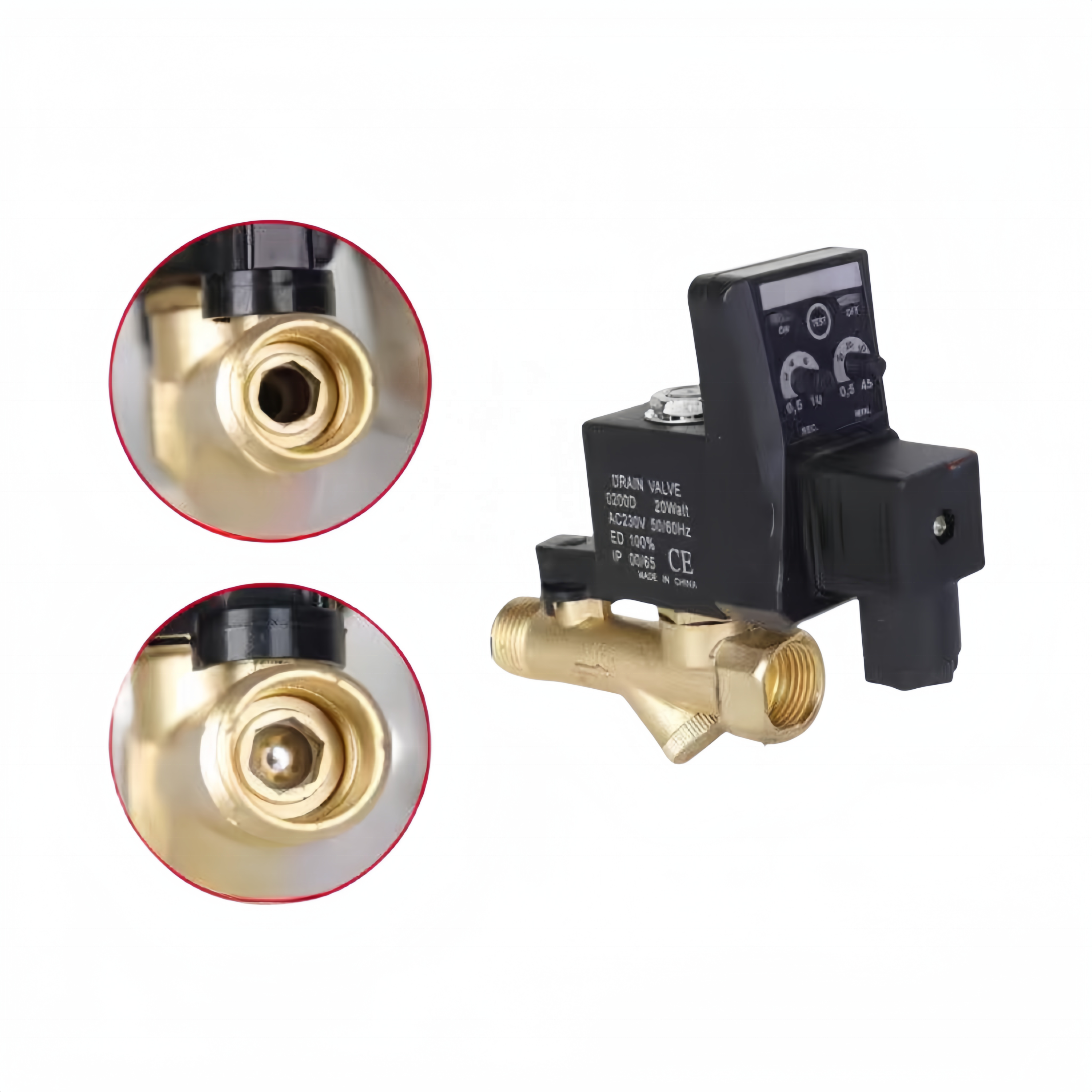 220V Electronic Drain Valve Timer Automatic Air Tank Solenoid Valve for Air Compressor Dryer Control Valve Category