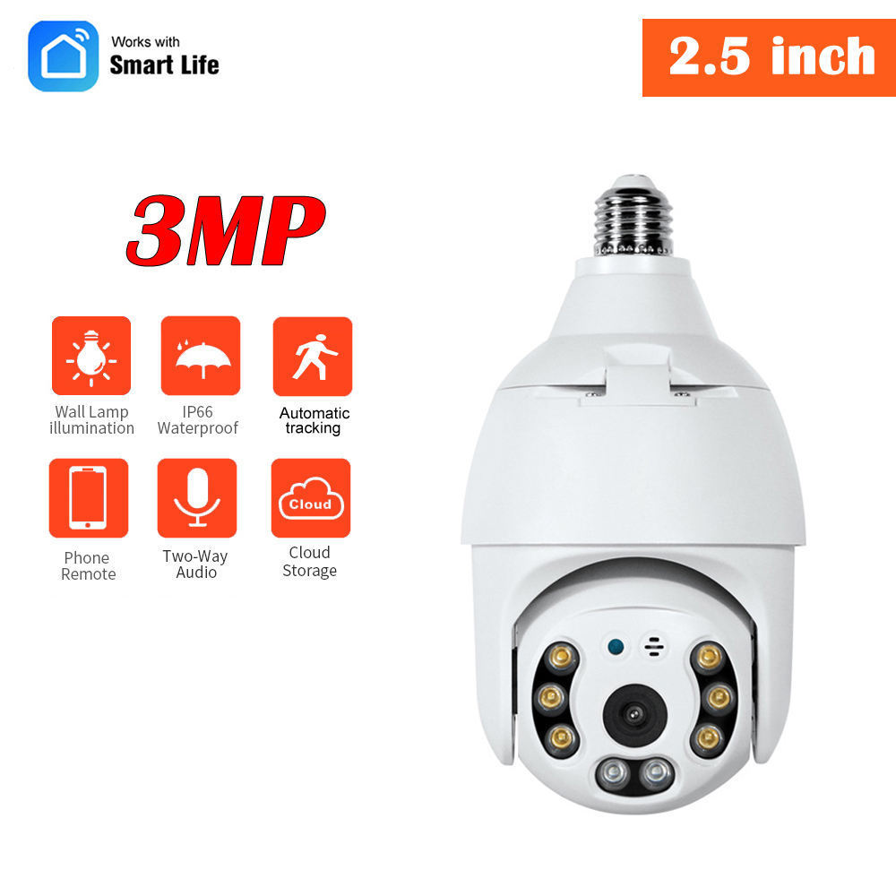 Hot Sale 1080P Outdoor Waterproof WiFi Light Bulb Security Camera Outdoor 360 Degree Lamp Holder Wireless PTZ Camera