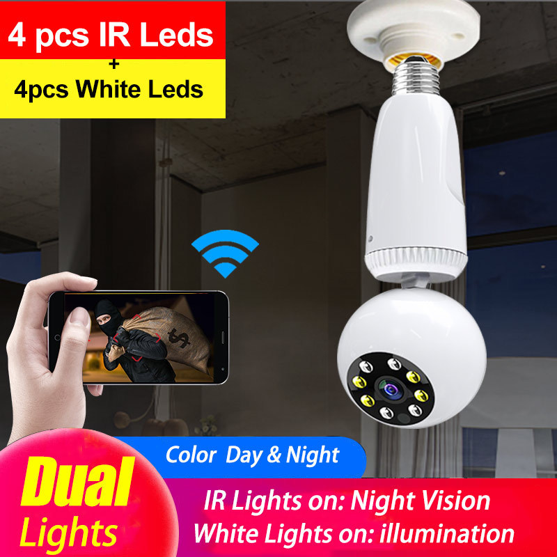 Bulb camera 360-degree HD night vision wireless wifi mobile phone remote control 1080p CCTV hidden camer