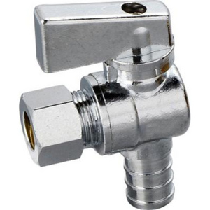 PEX X O.D QUARTER TURN ANGLE SUPPLY STOP 1/2"PEX*3/8"OD Angel Valve