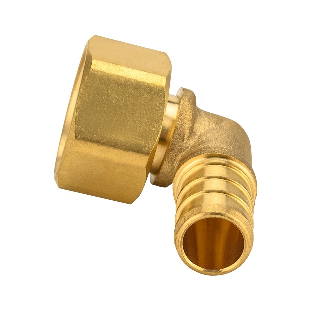 Lead Free Brass F1807 Pex Elbow Swivel Nut plumbing fitting