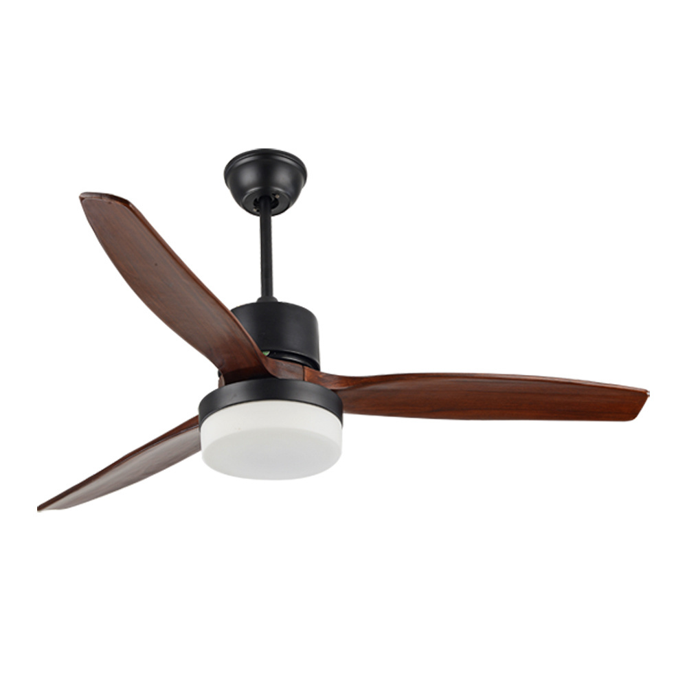 Modern Simple Luxury Smart Ac Dc Quiet Electric Motor 3 Solid wood Blade Led Economy Cheap Ceiling Fan With Light